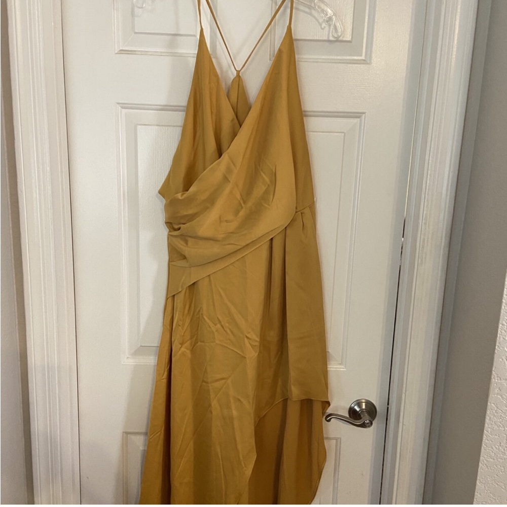 ASOS gold evening dress